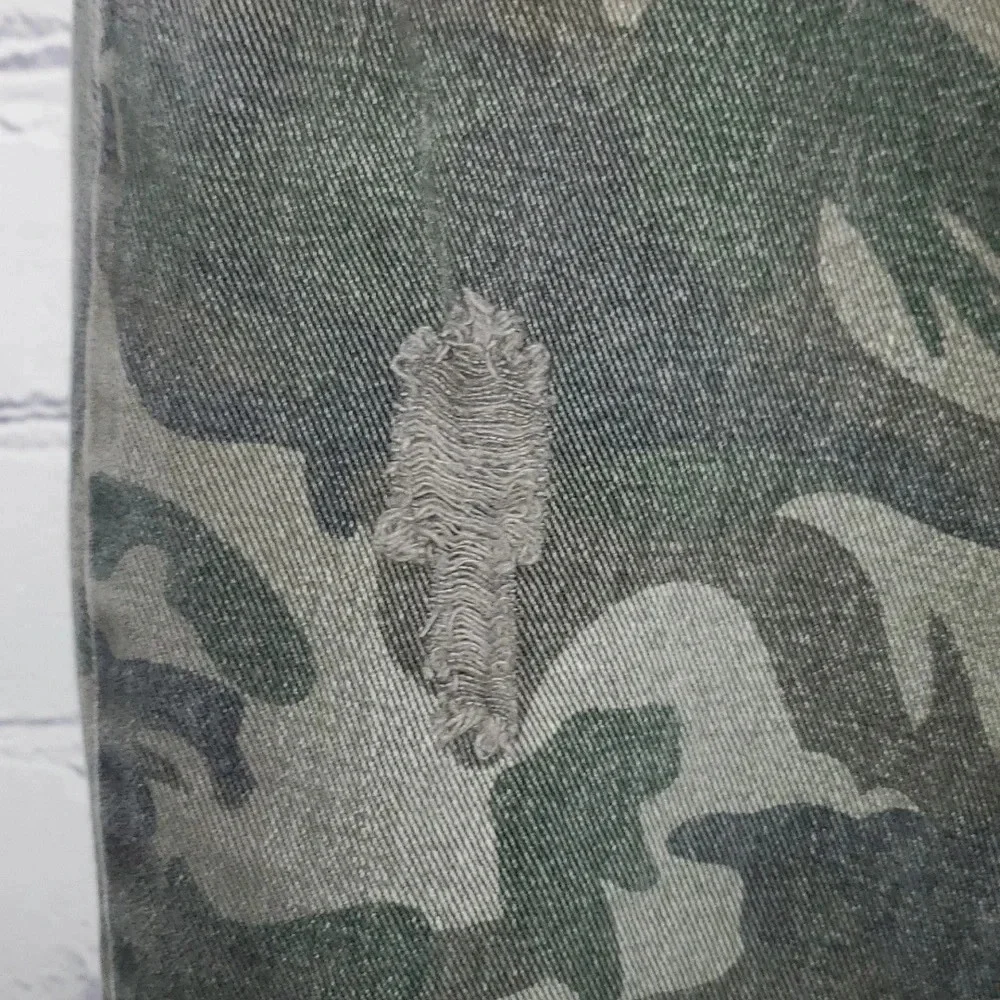 KanCan Green Camouflage Distressed Jeans 5/26 - Picture 6 of 13